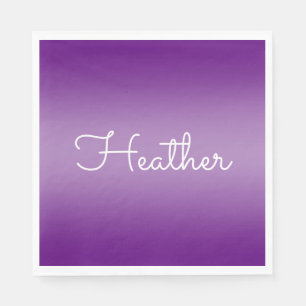 Servilleta De Papel Color violeta morado editable y guión blanco
