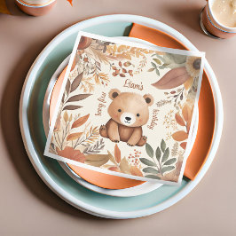 Servilleta De Papel Coloración de agua de Woodland Primer cumpleaños B