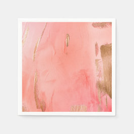 Servilleta De Papel Colorante acuático rosa dorado elegante