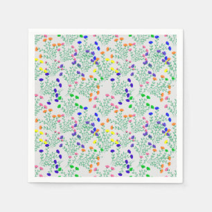 Servilleta De Papel Colores arcoiris Flowsx4.Offwhite BG