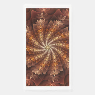 Servilleta De Papel Colores Cálidos, Patrón de Arte Fractal Moderno Al