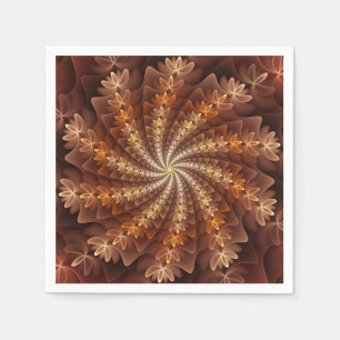 Servilleta De Papel Colores Cálidos, Patrón de Arte Fractal Moderno Al