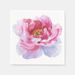 Servilleta De Papel Colores de agua rosada Peony White Paper Napkins