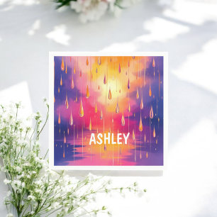 Servilleta De Papel Colores de color amarillo azul de las lluvias colo