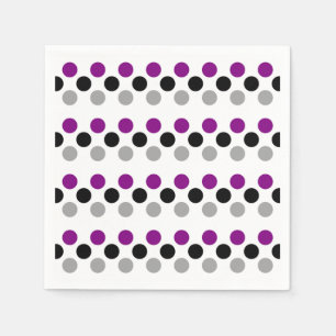 Servilleta De Papel Colores de la bandera del orgullo asexual Polkadot