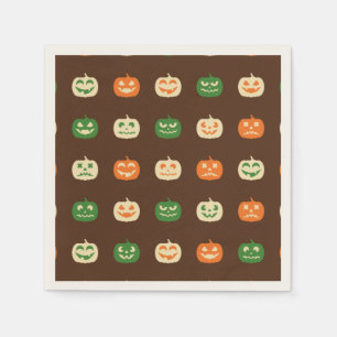 Servilleta De Papel Colores de Otoño Patrón de Calabaza de Halloween