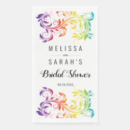 Servilleta De Papel Colores del arco iris perpendicular ducha de novia