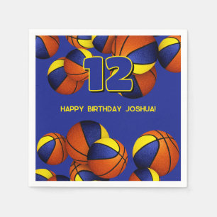 Servilleta De Papel colores del equipo de oro azul baloncesto fiesta d