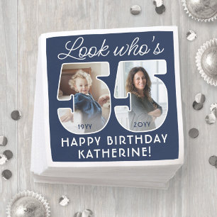 Servilleta De Papel Colores DIY • Cumpleaños 55 de Look Who's 2 Foto