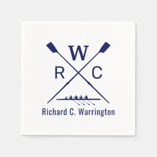 Servilleta De Papel Colores DIY Rowing Crew Blades Oars Bote Name Ini
