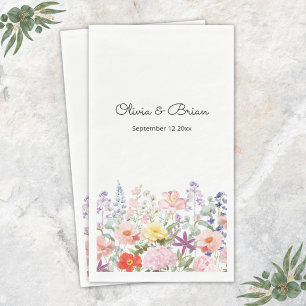 Servilleta De Papel Colores Flores Bonitas Jardín Floral Personalizado