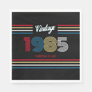 Servilleta De Papel Colores primarios de la banda retro vintage
