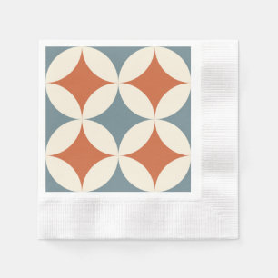Servilleta De Papel Colores retro Círculos modernos de mediados del si