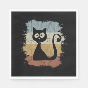 Servilleta De Papel Colores Retro de los 60s Gato Cómico Retro Regalo