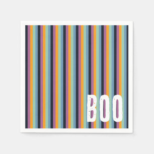 Servilleta De Papel Colores silenciados boo franjas de Halloween