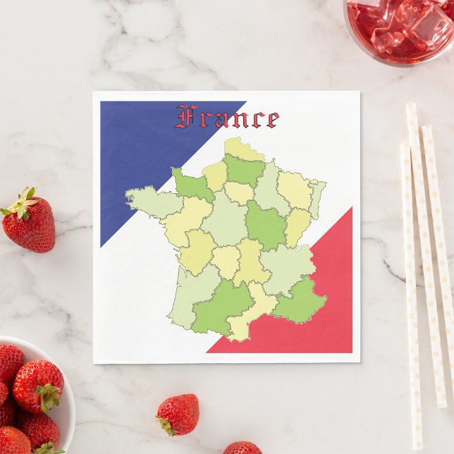 Servilleta De Papel Colores Y Mapa Nacionales De Francia (Subido por el creador)