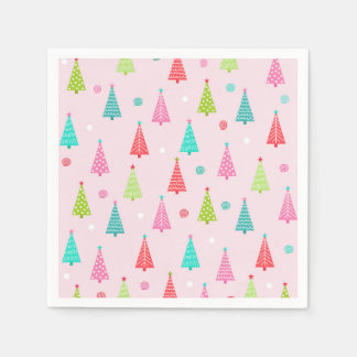 Servilleta De Papel Colorful Christmas Tree Holiday Paper Napkin