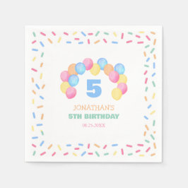 Servilleta De Papel Colorful Confetti Frame Balloon Arch Birthday