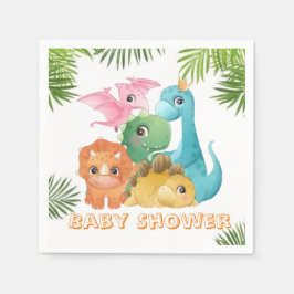 Servilleta De Papel Colorful Cute Dinosaurios Baby Shower