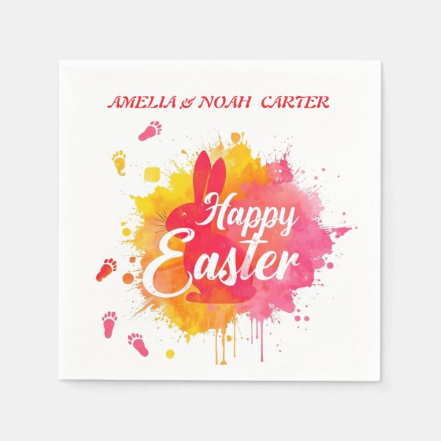 Servilleta De Papel COLORFUL  Easter BRUNCH & HUNT (Anverso)