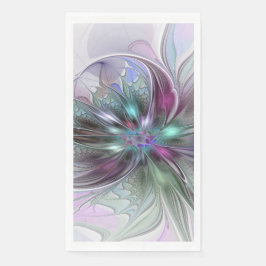 Servilleta De Papel Colorful Fantasy Abstract Modern Fractal Flower