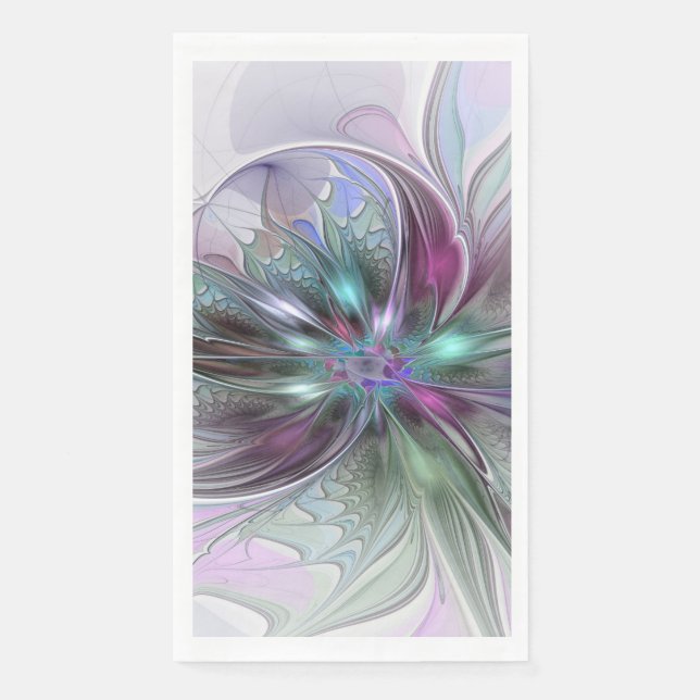 Servilleta De Papel Colorful Fantasy Abstract Modern Fractal Flower (Anverso)
