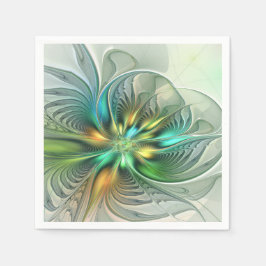 Servilleta De Papel Colorful Fantasy Modern Abstract Flower Fractal