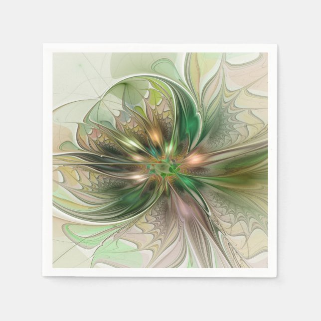 Servilleta De Papel Colorful Fantasy Modern Abstract Fractal Flower (Anverso)