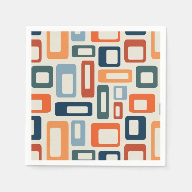 Servilleta De Papel Colorful Mid Century style shapes (Anverso)