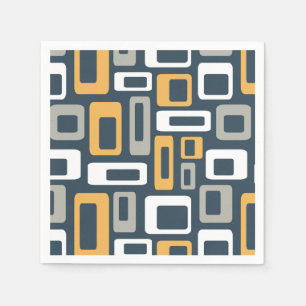 Servilleta De Papel Colorful Mid Century style shapes