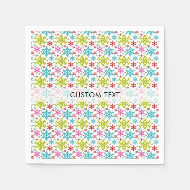 Servilleta De Papel Colorful Retro Snowflakes Christmas Custom Paper (Anverso)