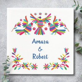 SERVILLETA DE PAPEL COLORFULL OTOMI MEXICAN