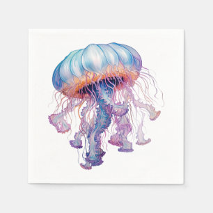 Servilleta De Papel Colorida acuarela Diseño de medusas