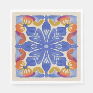 Servilleta De Papel Colorida acuarela floral