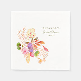 Servilleta De Papel Colorida acuarela Floral Brunch Bubbly Shower