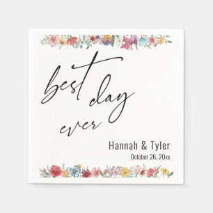 Servilleta De Papel Colorida acuarela Meadow Bordes de flores silvestr