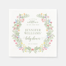 Colorida acuarela pequeña ducha de bebé de flores 