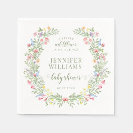 Servilleta De Papel Colorida acuarela pequeña ducha de bebé de flores 