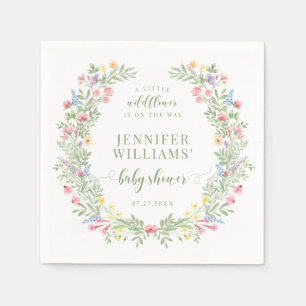 Servilleta De Papel Colorida acuarela pequeña ducha de bebé de flores 