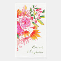 Colorida acuarela rosa Floral Boda personalizada