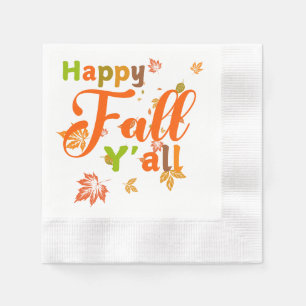 Servilleta De Papel Colorida caída feliz con hojas de otoño