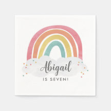 Colorida caligrafía arcoiris Niños Cumpleaños