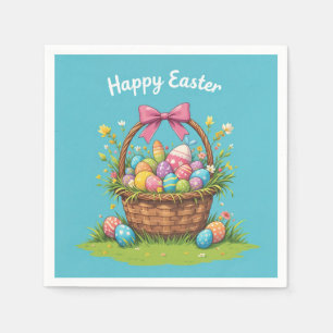Servilleta De Papel Colorida cesta de Pascua con fiesta de huevos