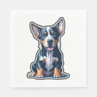 Servilleta De Papel Colorida feliz Doberman Puppy