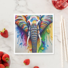 Servilleta De Papel Colorida pintura salpicada de elefante africano