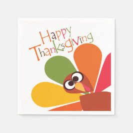 Servilleta De Papel Colorida Turquía Feliz Día de Acción de Gracias