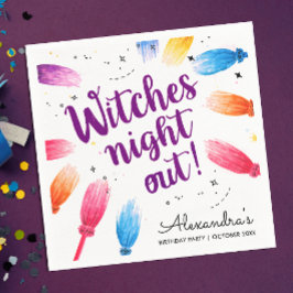 Servilleta De Papel Colorida y encantadora colorida Witch Broomstick W