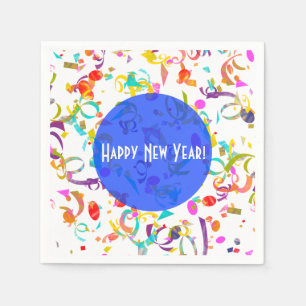 Servilleta De Papel Coloridas Confetti Art Toda Ocasión Plantilla Azul