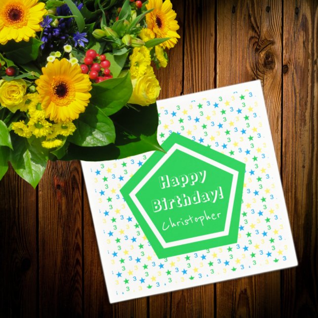 Servilleta De Papel Coloridas estrellas Boys tercer cumpleaños (Subido por el creador)
