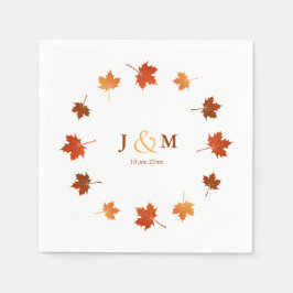 Servilleta De Papel coloridas hojas de arce casamiento rústico